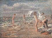 Max Liebermann Boys Bathing oil on canvas